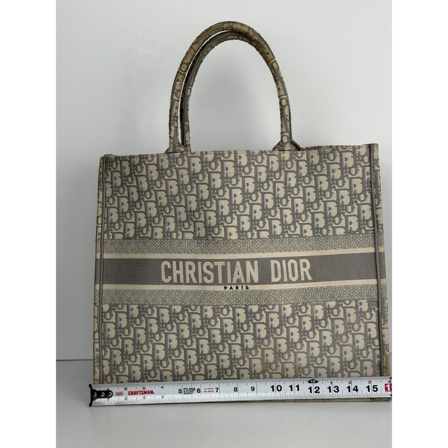 Christian Dior Book Tote Large in Grey Embroidered Oblique Canvas 2020 S