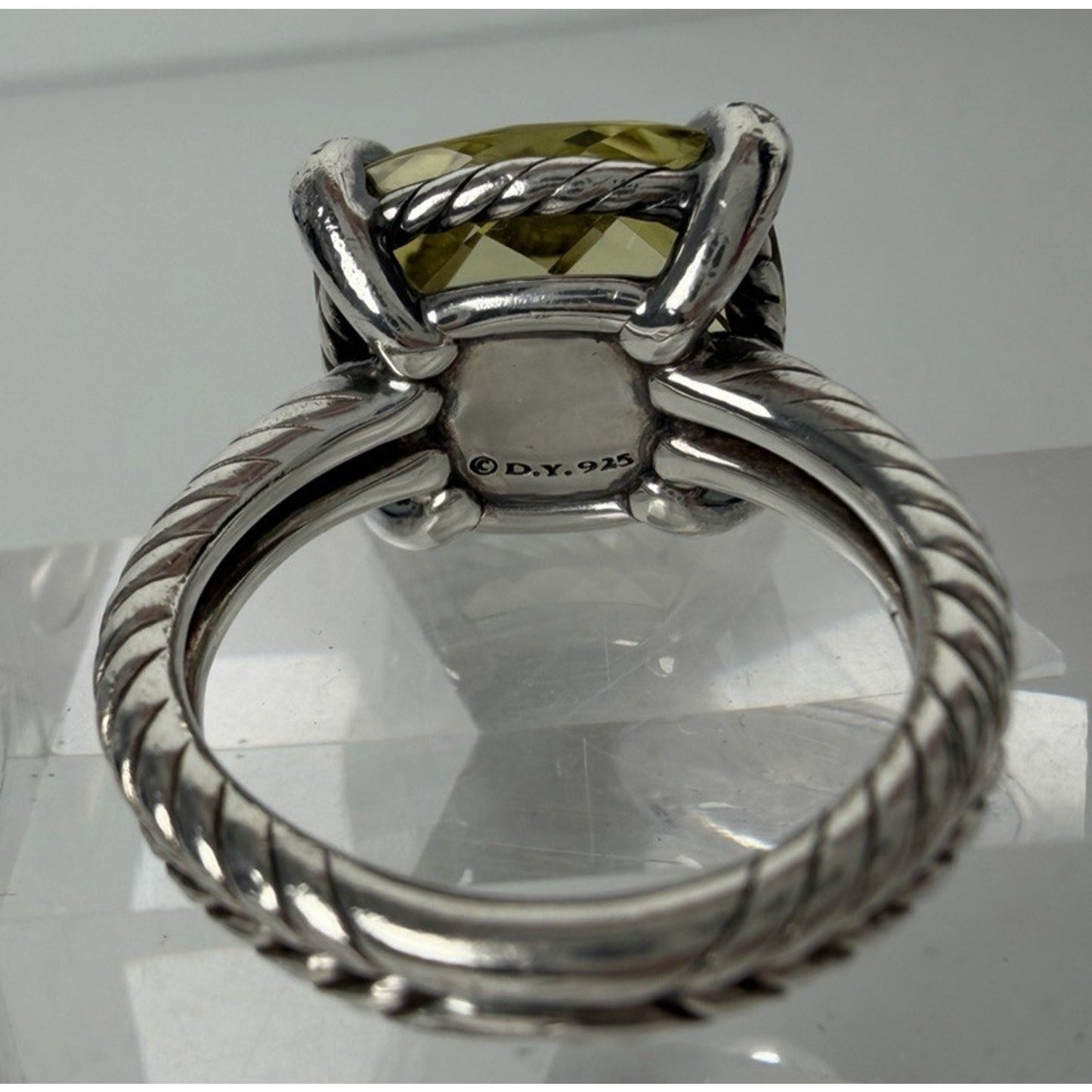 David Yurman Chatelaine Ring Lemon Citrine Gemstone in Sterling Silver 925