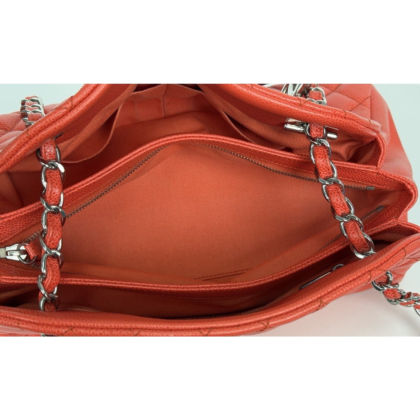 Chanel Medium Just Mademoiselle Bowling Bag in Red Caviar Leather F1