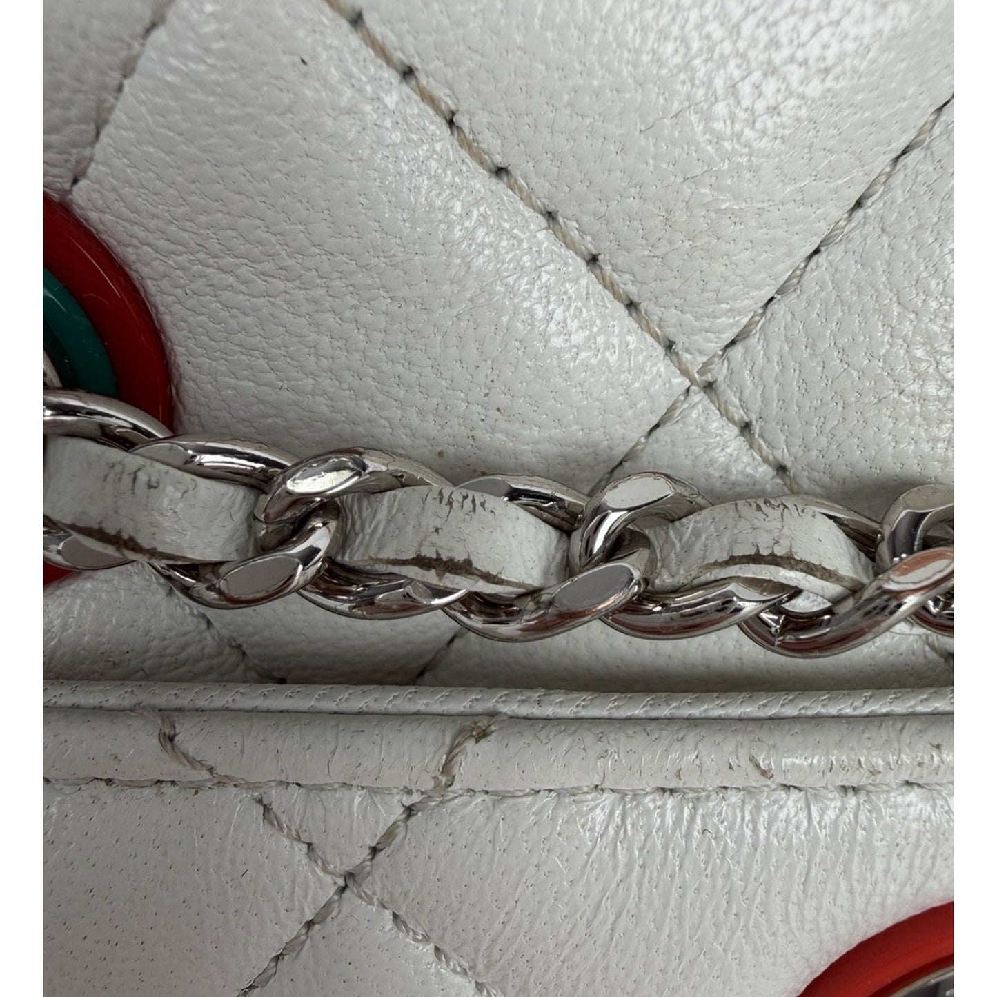 Chanel Paris-Cuba Color Camera Bag Quilted White Leather&Colorful Border 2017 D8