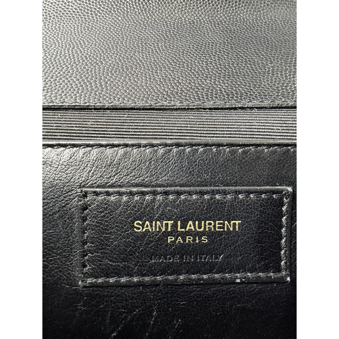 Saint Laurent Grain De Poudre Medium Classic Monogram Kate Satchel Black NFC S