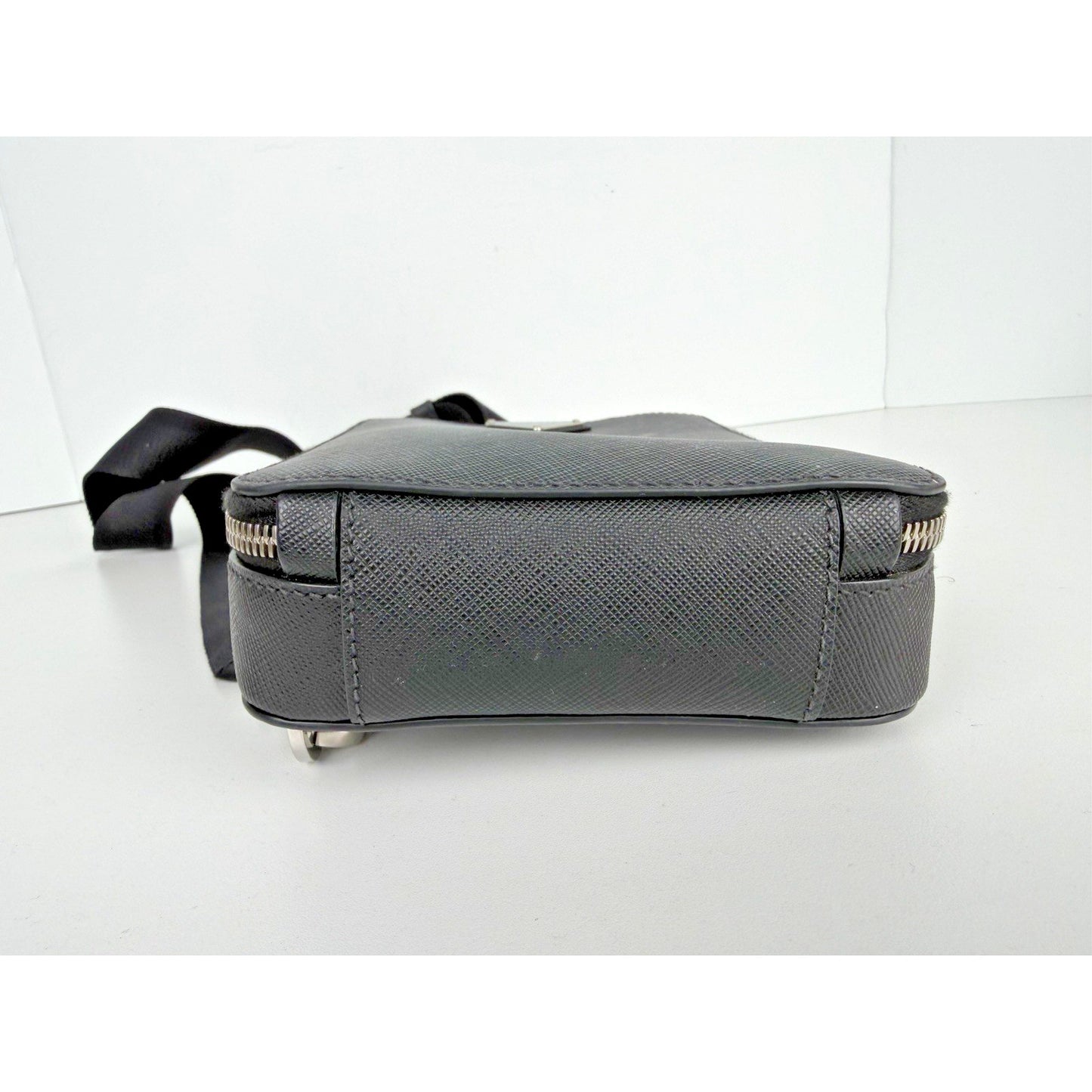Prada Brique Saffiano Leather Shoulder Bag Black