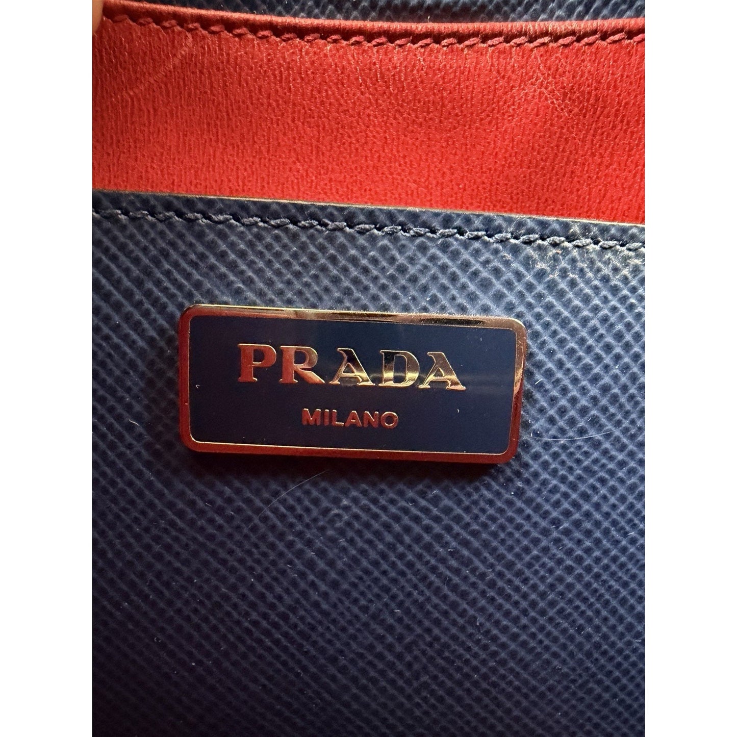 Prada Twin Tote Top Handle Bag Large in Blue Saffiano Cuir Leather S