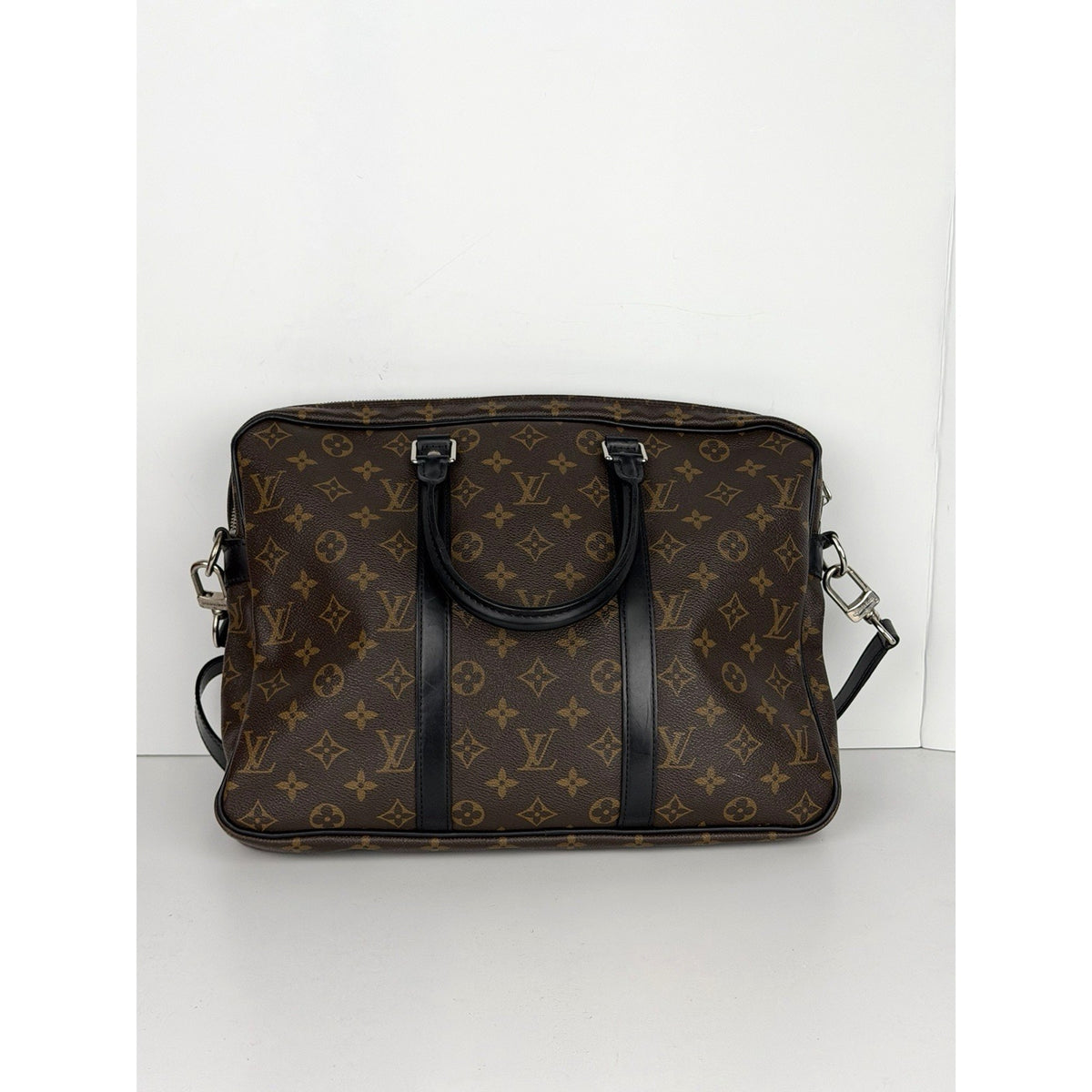 Louis Vuitton Porte-Documents Voyage Briefcase Bag PM in Brown Canvas 2017 S-19