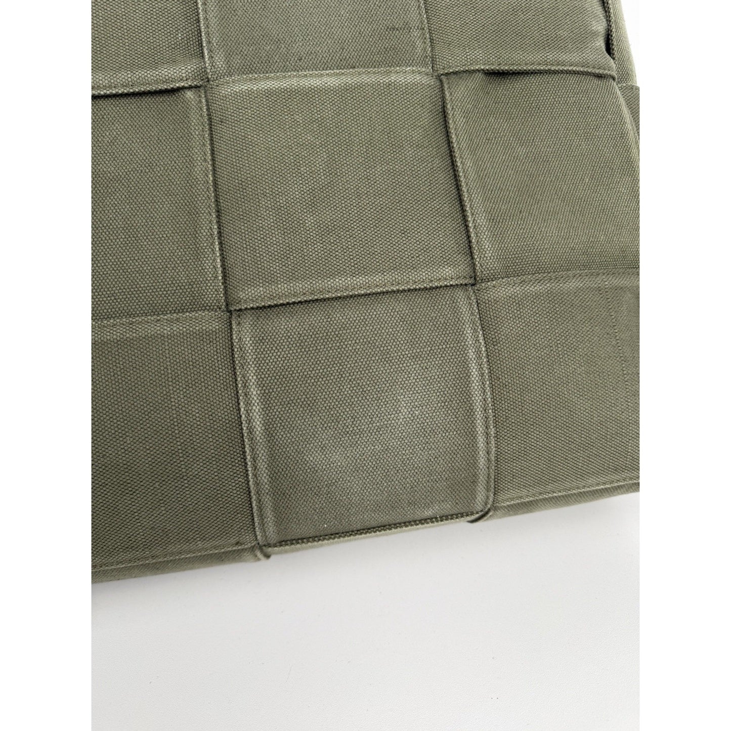 Bottega Veneta Large Arco Woven Canvas Tote Handbag C-7