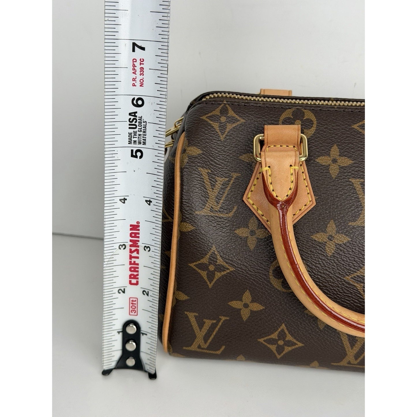 Louis Vuitton Speedy 20 HandBag Bandouliere Monogram Canvas & Pink Strap NFC E1