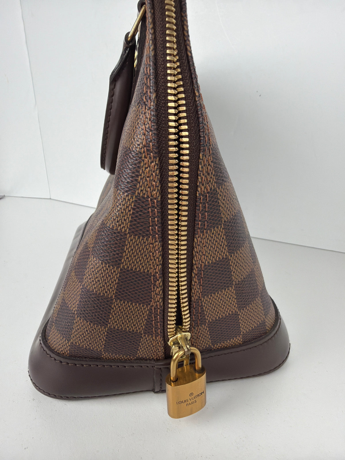 Louis Vuitton Alma PM Damier Ebene Top Handle Bag 2007
