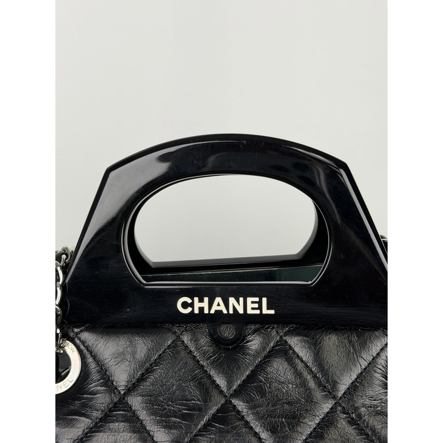 Chanel CC Delivery Tote Bag Large Black Quilted Glazed Leather 2015-2016 B6