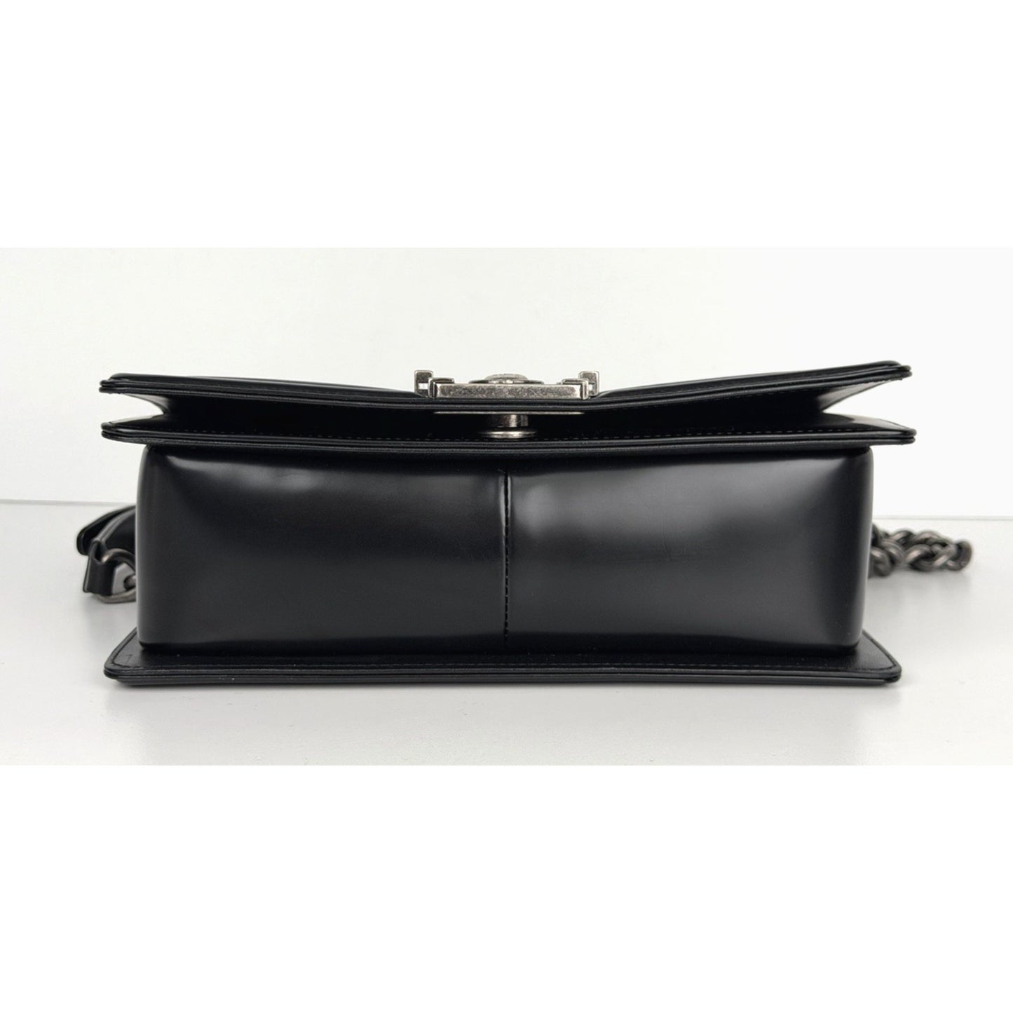 Chanel Reverso Boy Bag Medium in Black Calfskin Leather 2015-2016 B6