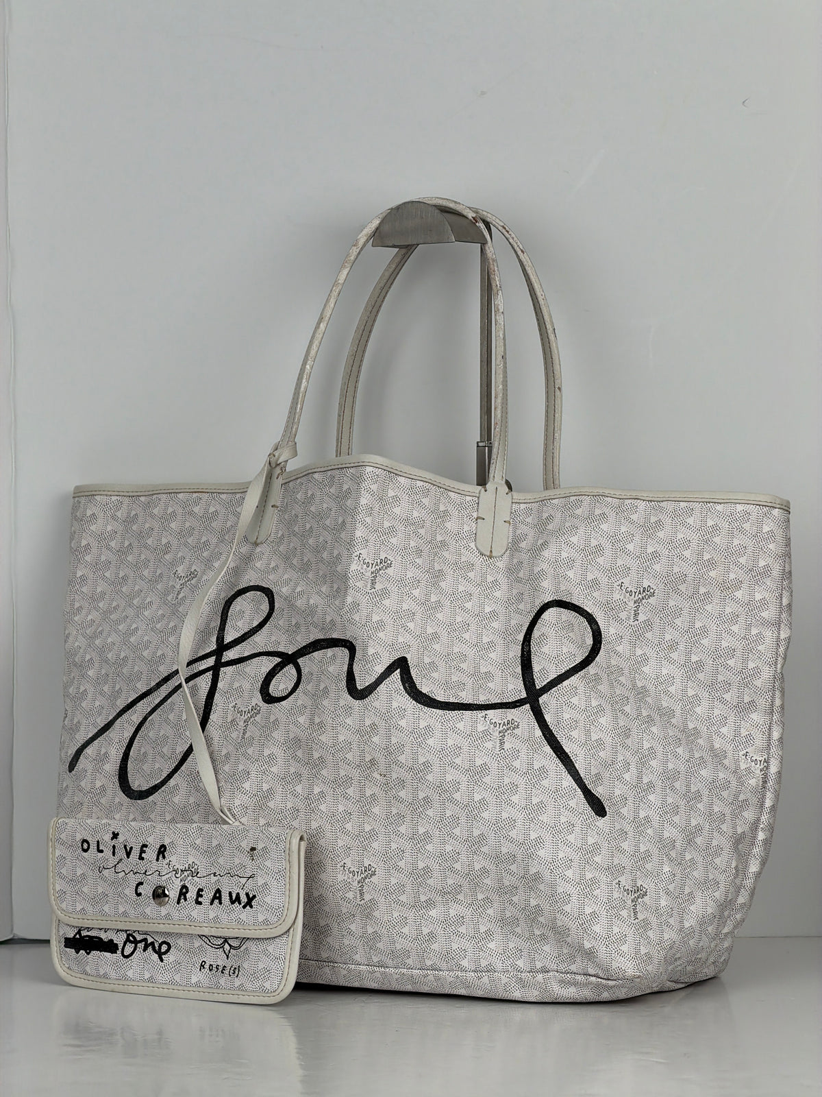 Goyard Goyardine St.Louis PM Tote in White Coated Canvas YD7