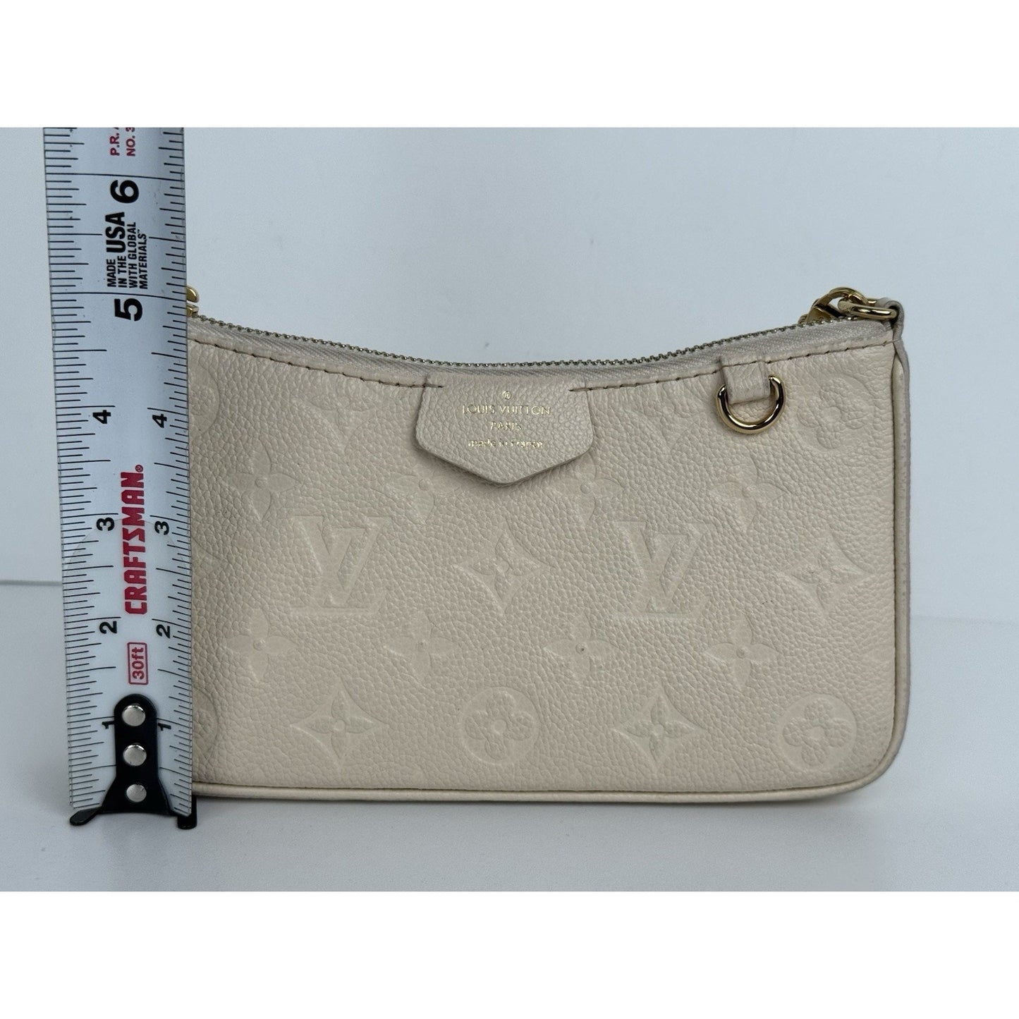 Louis Vuitton Easy Pouch On Strap White Monogram Empreinte Leather