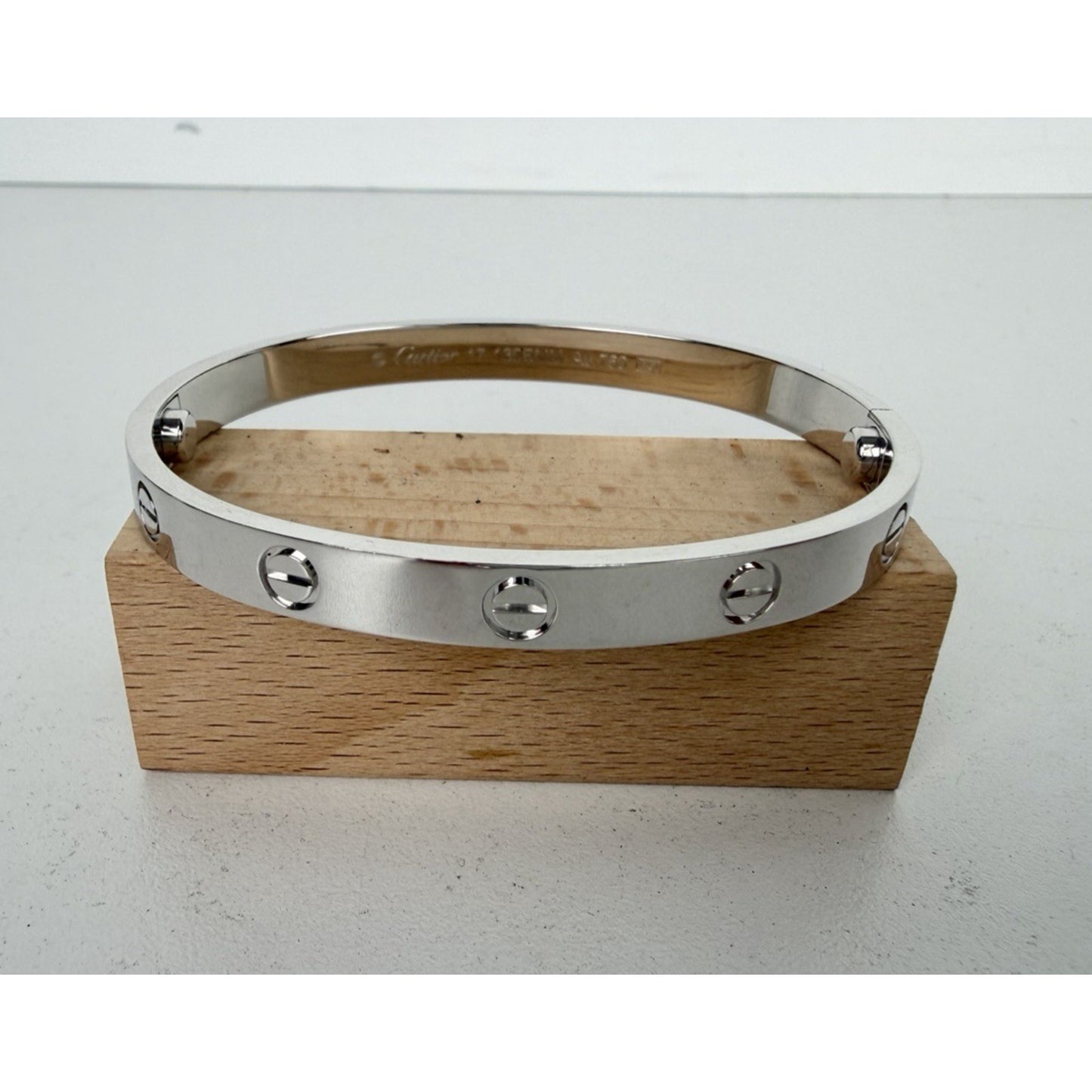 Cartier Classic Love Bracelet in 18K White Gold Featuring The Iconic Screw Motif