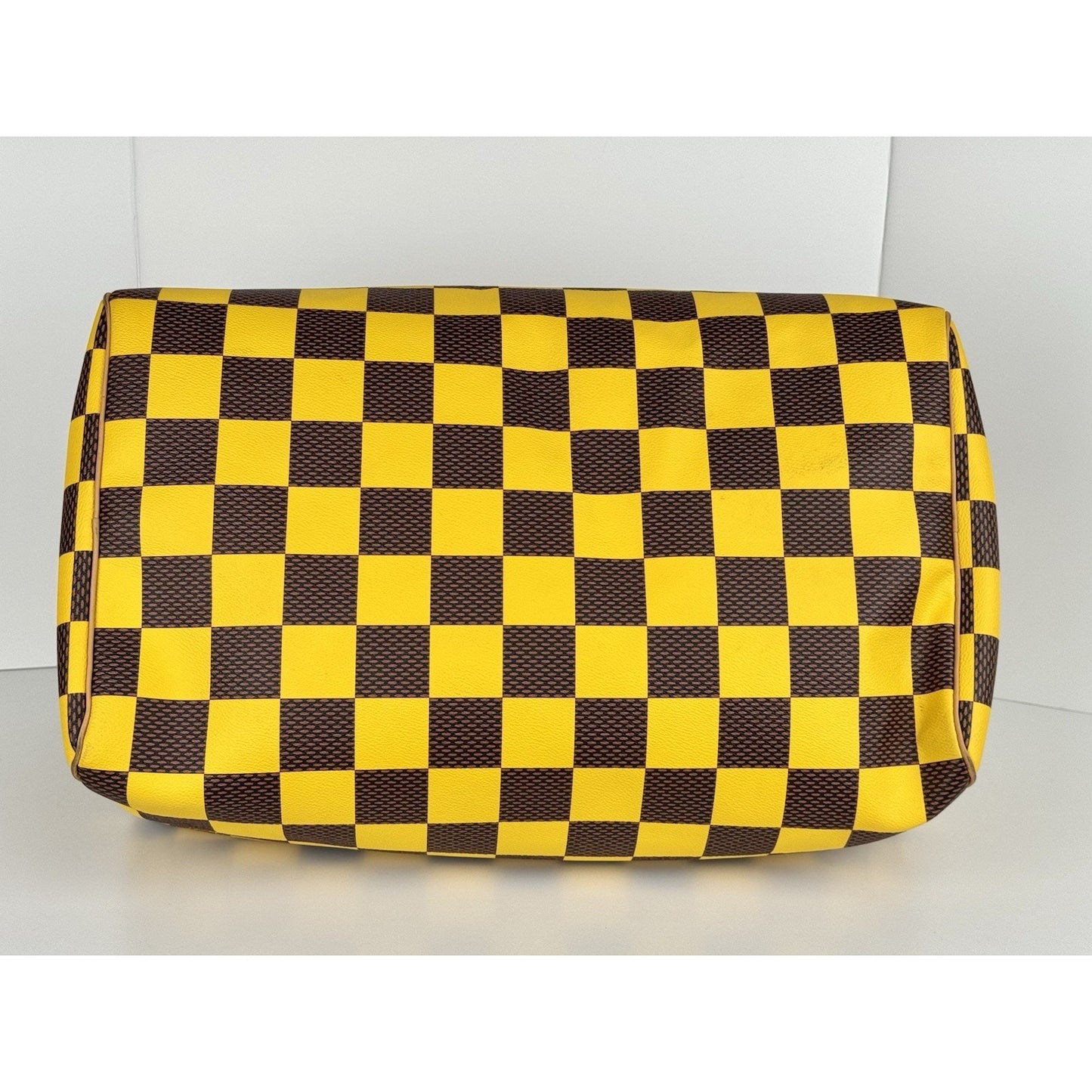 Louis Vuitton Speedy 55 Bandouliere Damier Pop Yellow and Brown Canvas