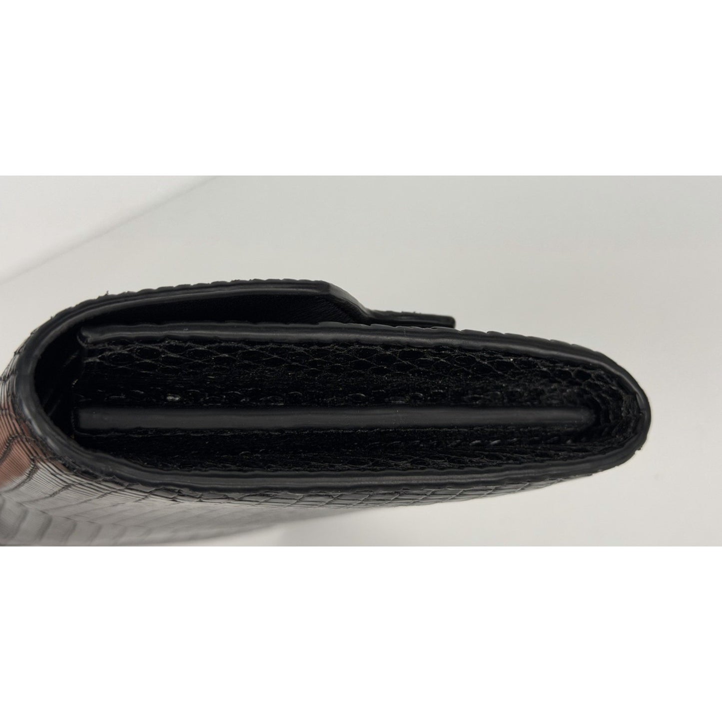 The Row Lady Wallet in Black Lizard Skin