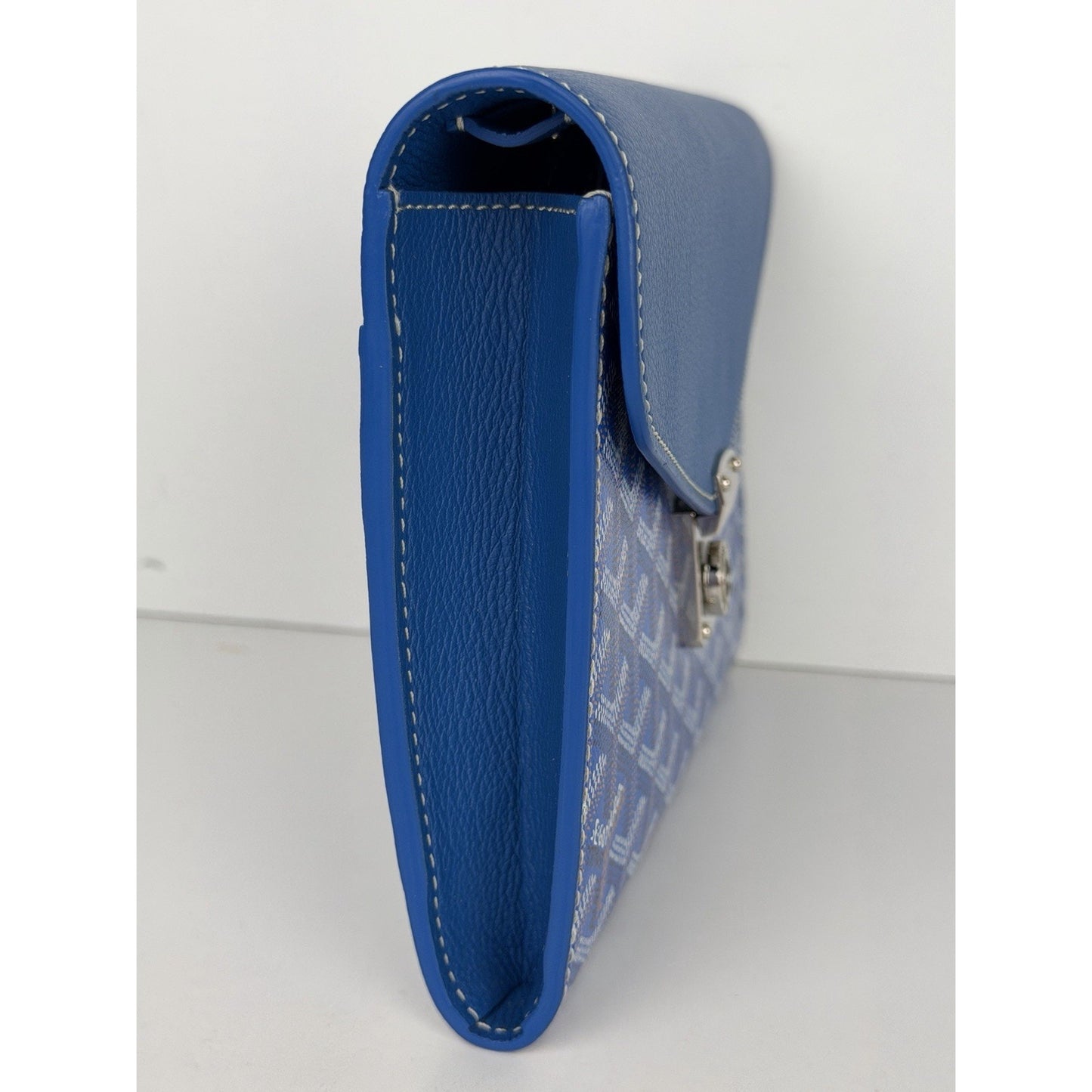 Goyard Chypre Wallet-Pouch Sky Blue Goyardine Canvas & Palladium G-Clasp D8
