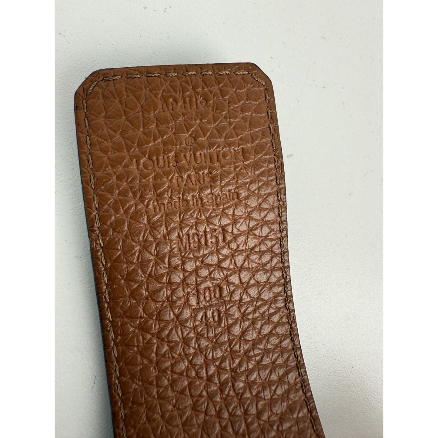 Louis Vuitton Black & Brown Belt Blue Buckle 100/40
