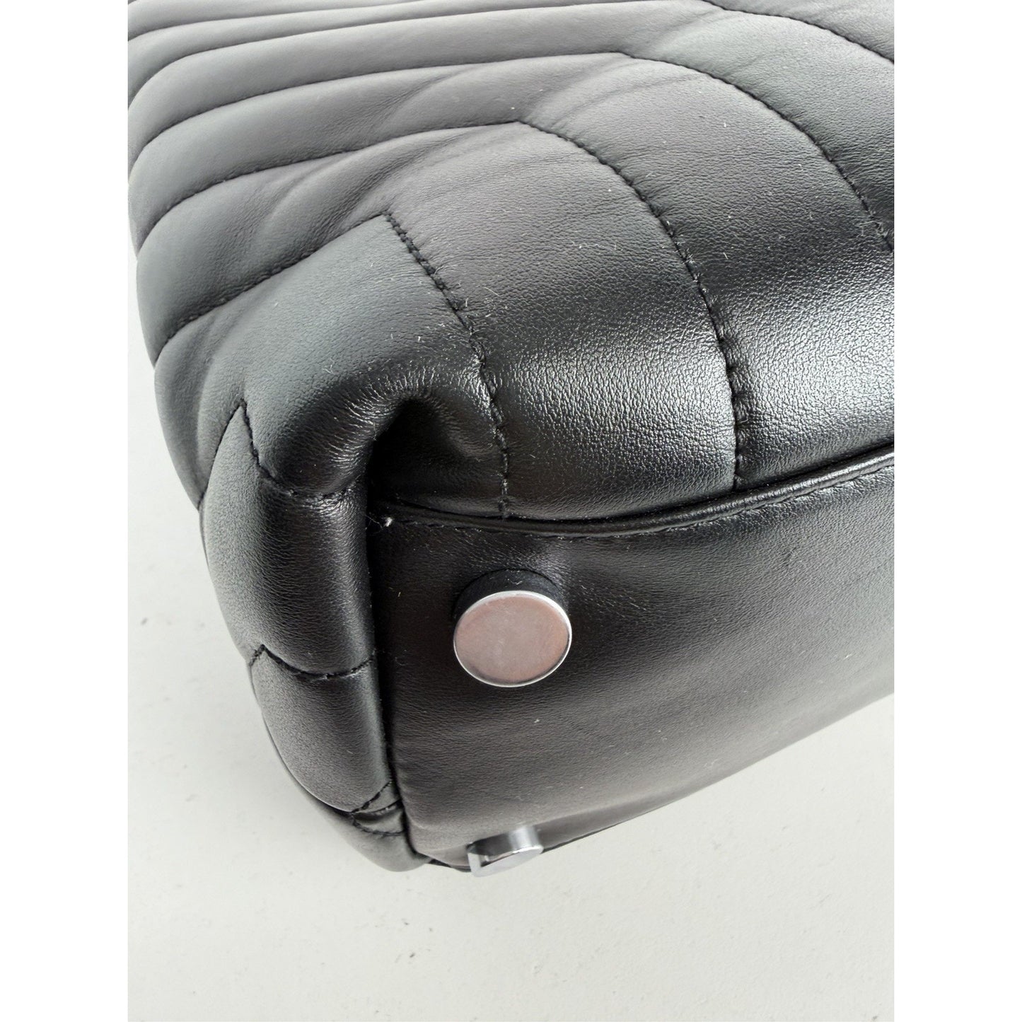 Saint Laurent Loulou Shoulder Bag Large Black Quilted Leather Silver Hardware B2