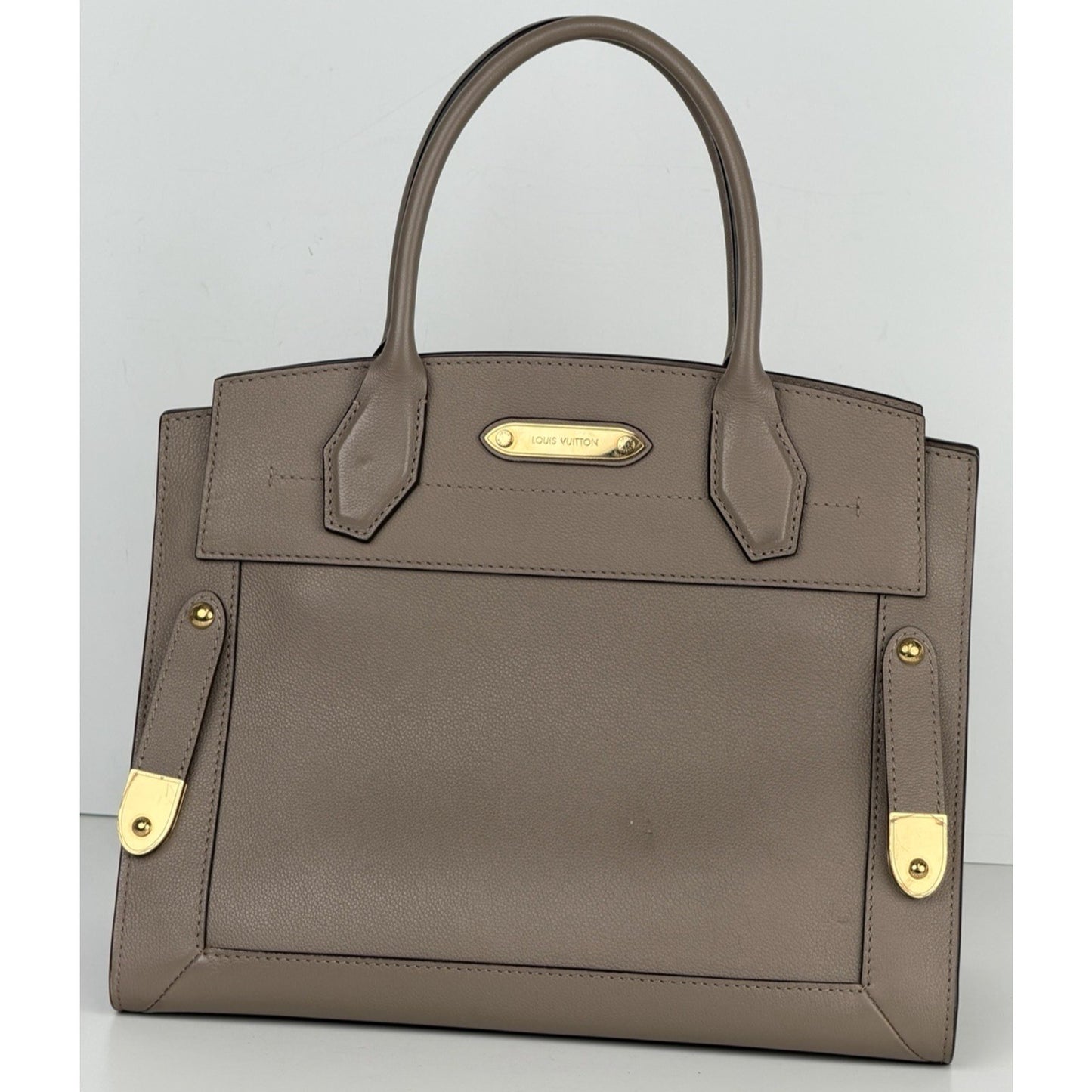 Louis Vuitton City Steamer MM Bag in Galet Gray Calfskin Leather NFC E-5