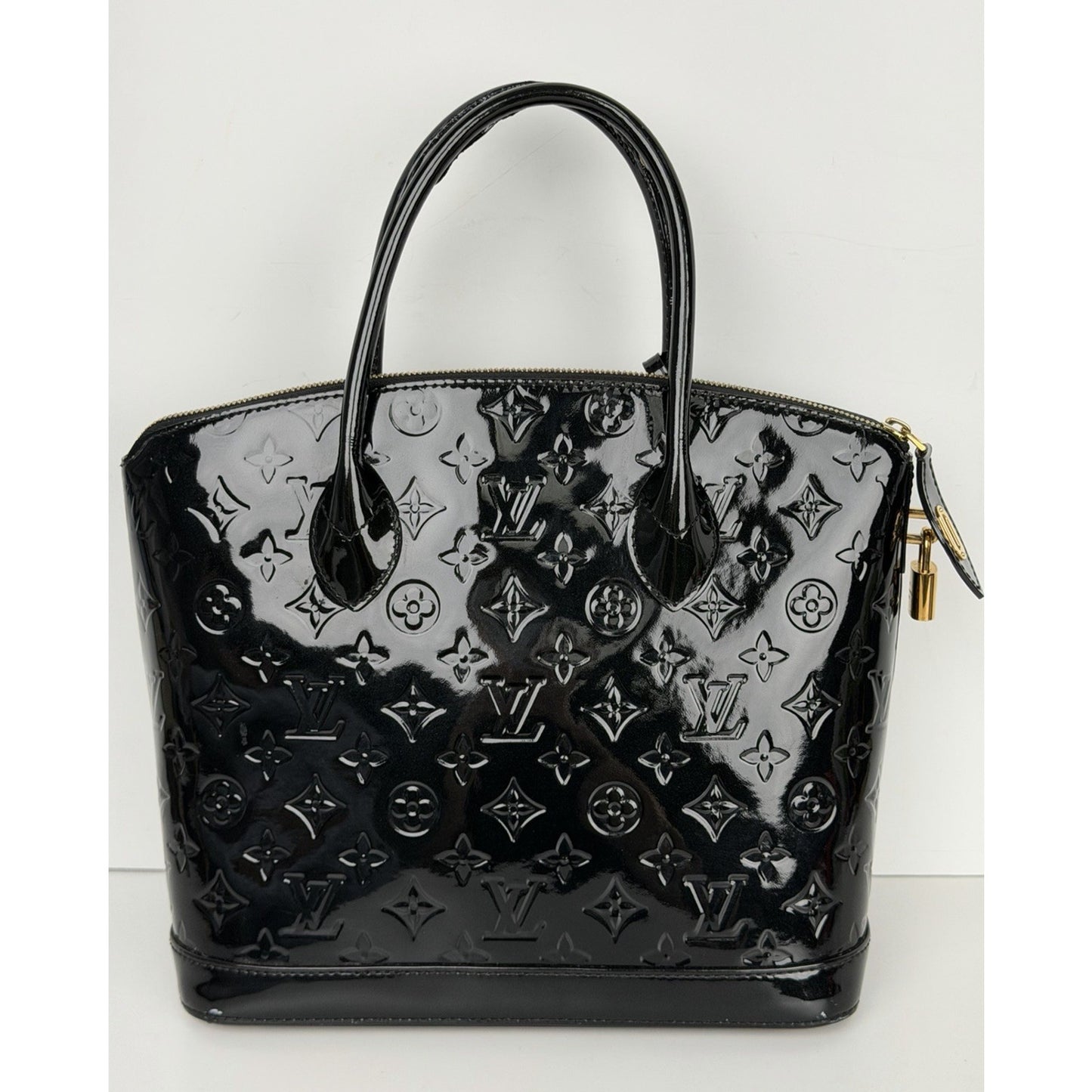 Louis Vuitton Monogram Vernis Lockit PM Handbag in Black Patent Leather 2014