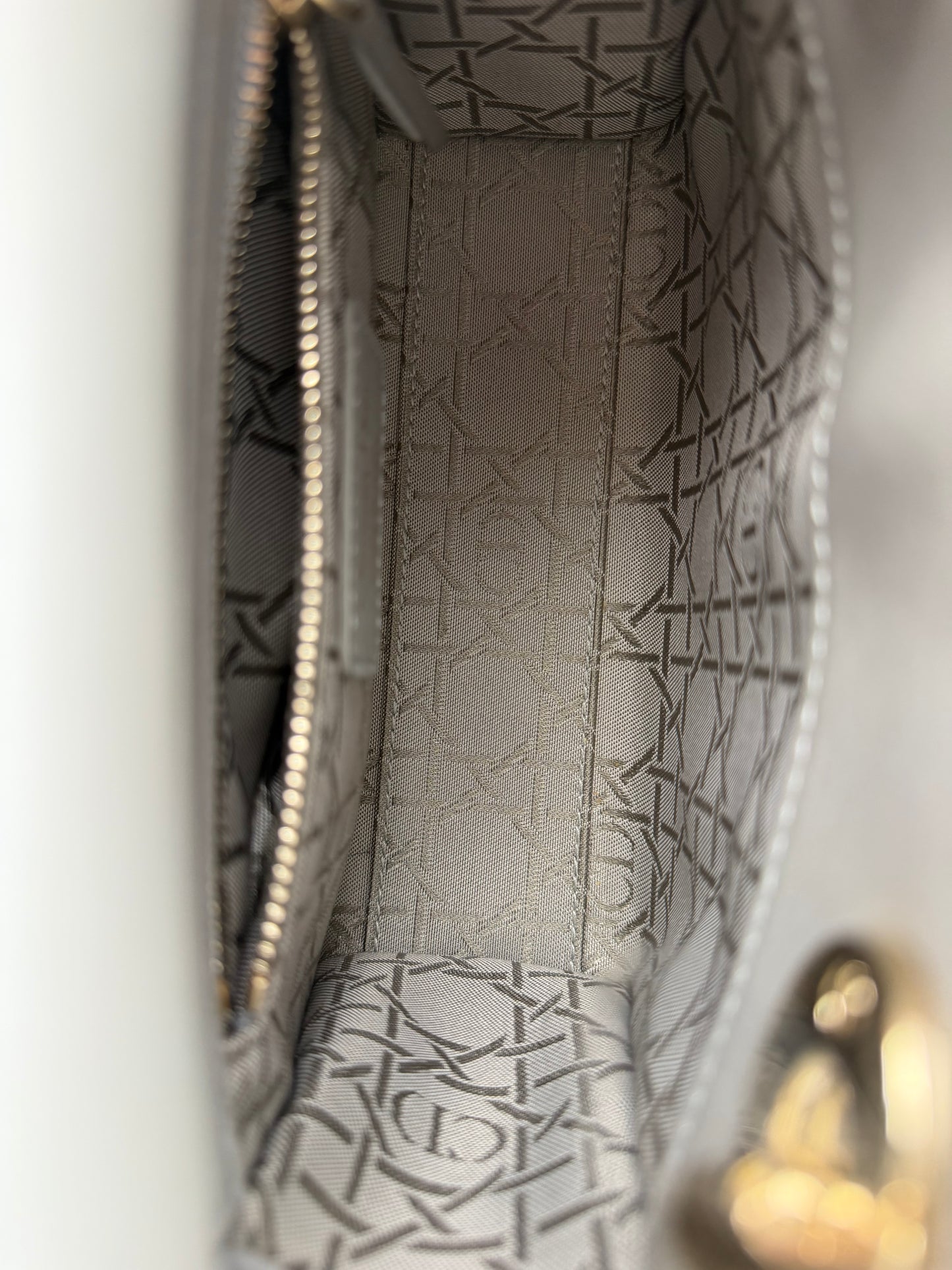 Christian Dior Mini Lady Dior Shoulder Bag Grey