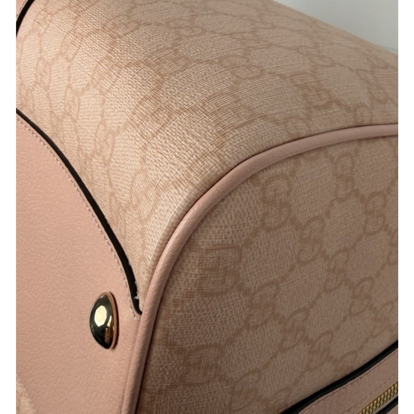 Gucci Ophidia Medium Duffle Bag in Dusty Pink GG Supreme Canvas and Leather S