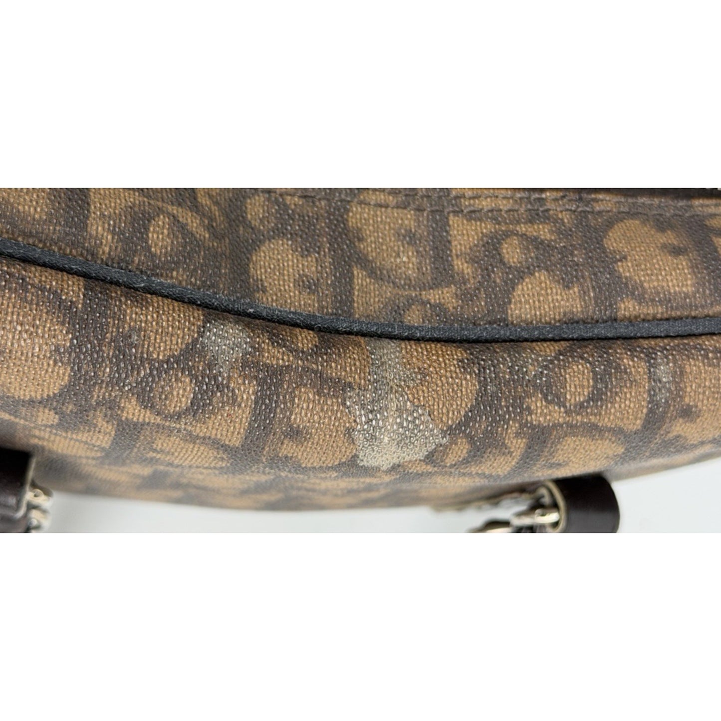 Christian Dior by John Galliano Romantique Trotter Bag in Brown Canvas 2006 S