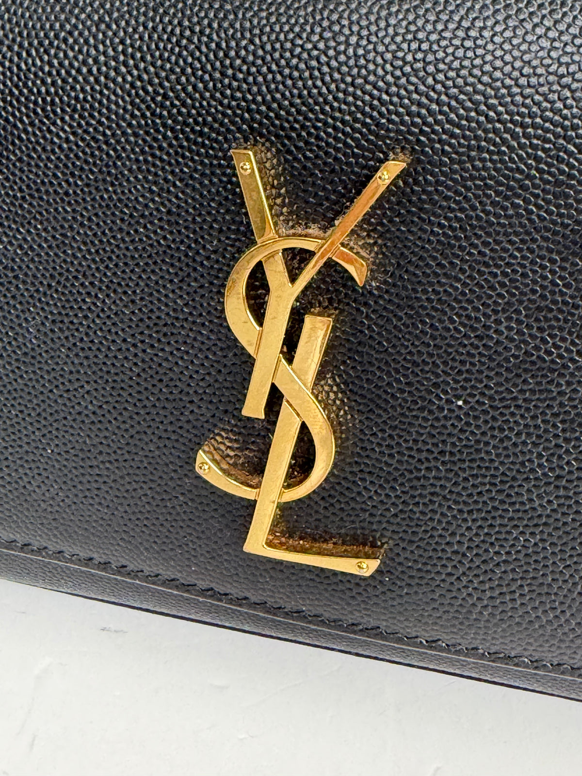 Saint Laurent Kate Belt Bag in Black Grain De Poudre Leather YS12