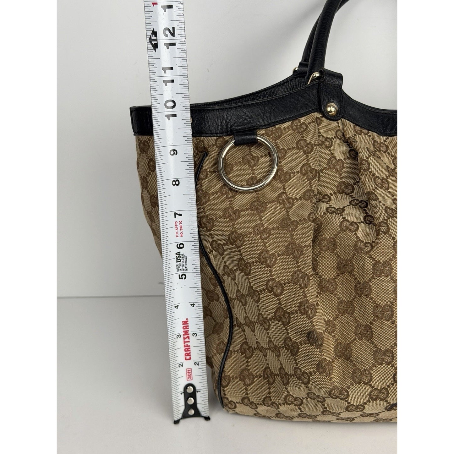 Gucci Sukey Tote Bag Large GG Beige Monogram Canvas and Leather S
