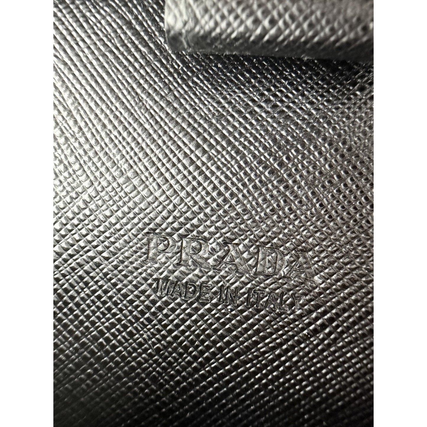 Prada Long Wallet Zip-Around in Black Saffiano Leather Silver-Tone Hardware