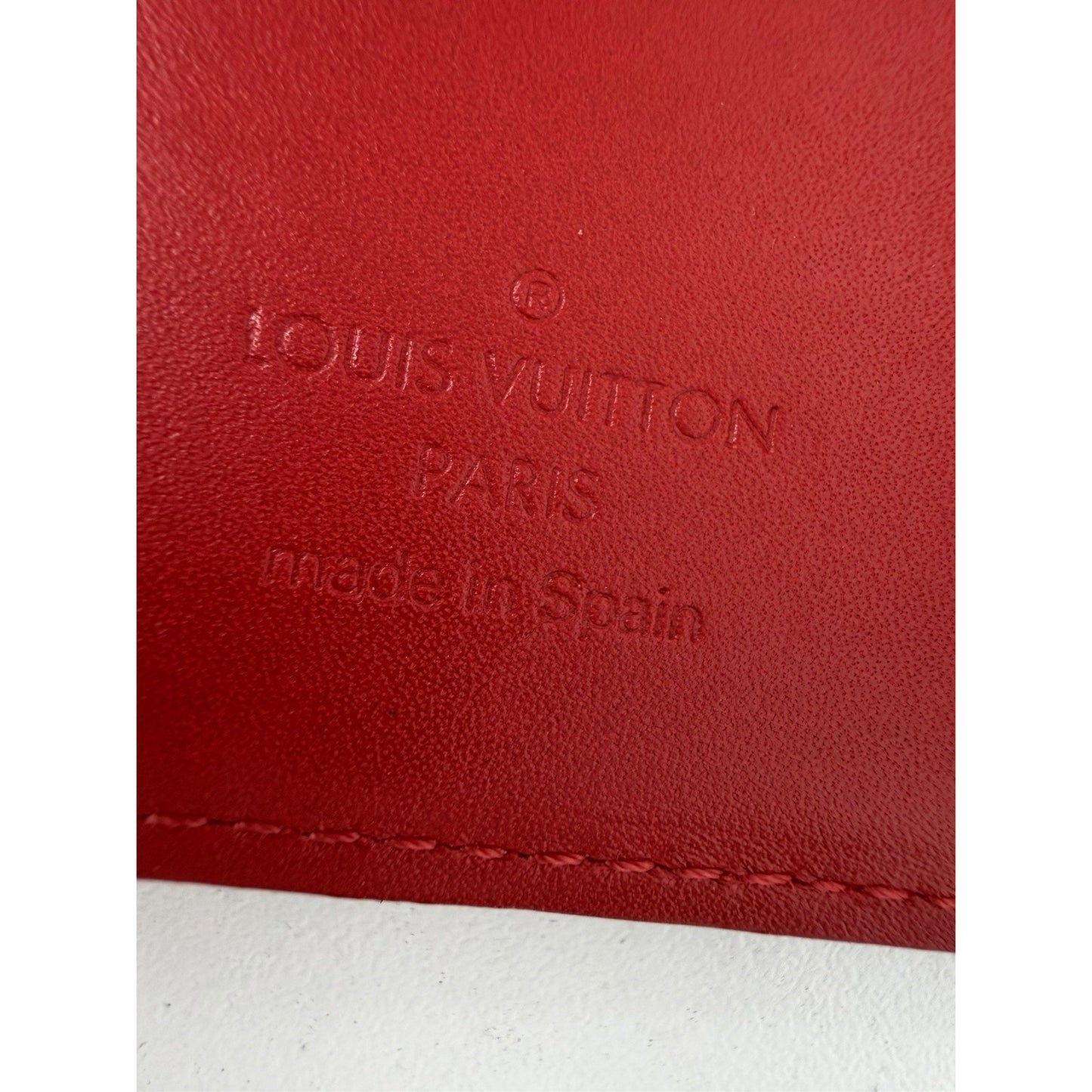 Louis Vuitton Ring Agenda Cover PM in Red Monogram Vernis Leather 2003