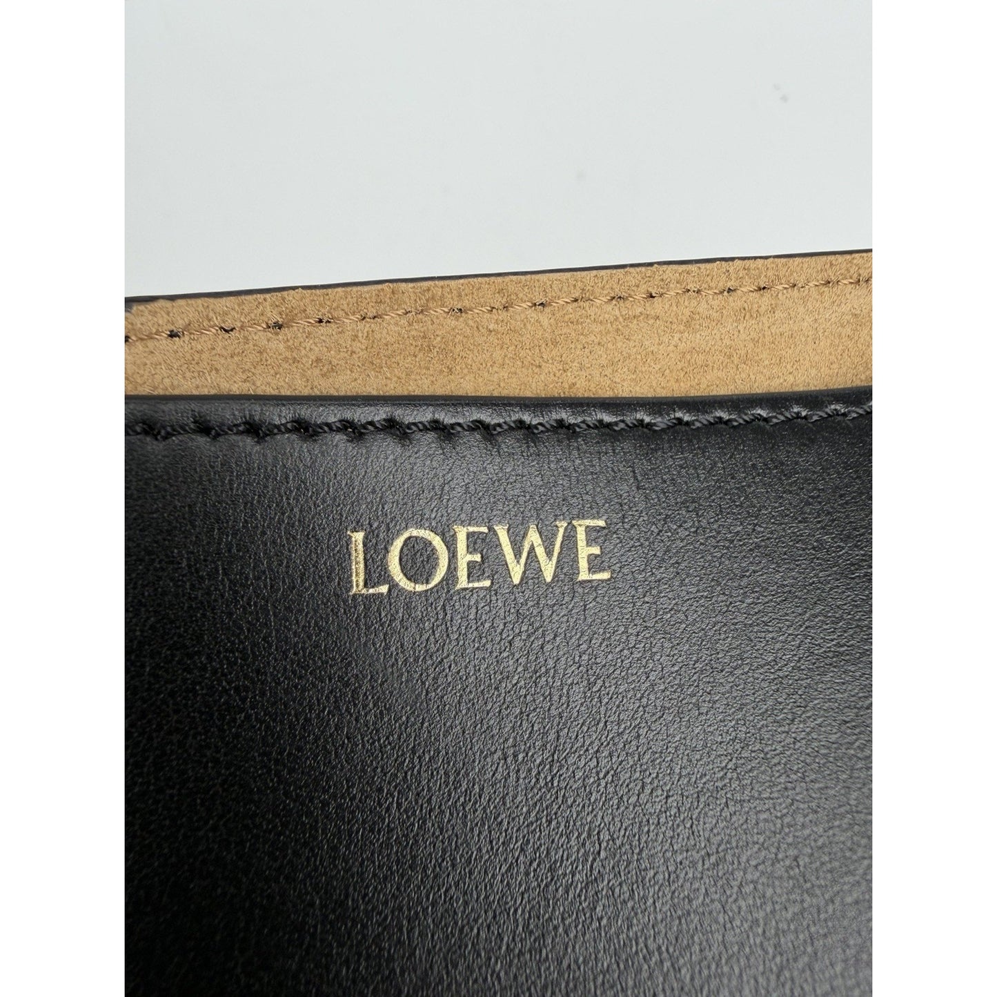 Loewe Shiny Calfskin Mini Puzzle Fold Tote Bag in Black Leather F2
