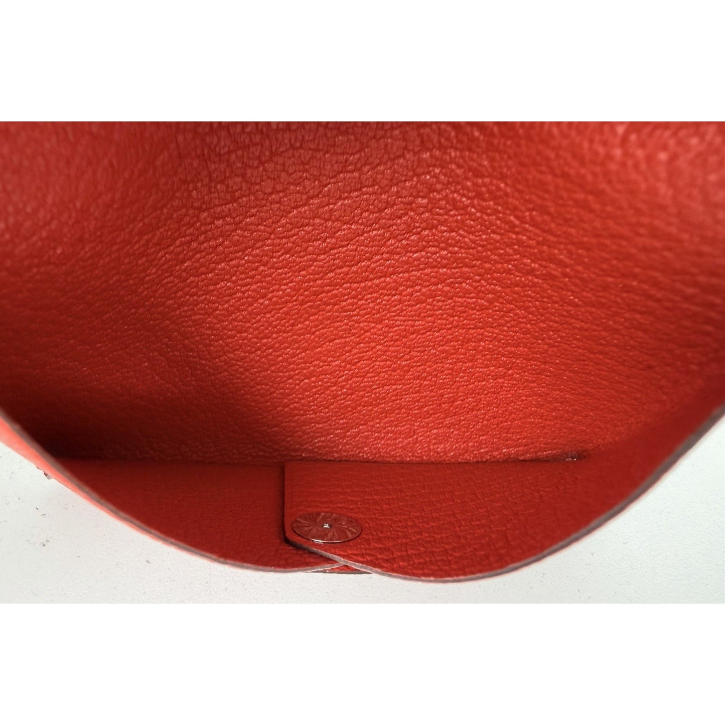 Hermes Chevre Mysore Calvi Red Card Case in Grained Leather 2021