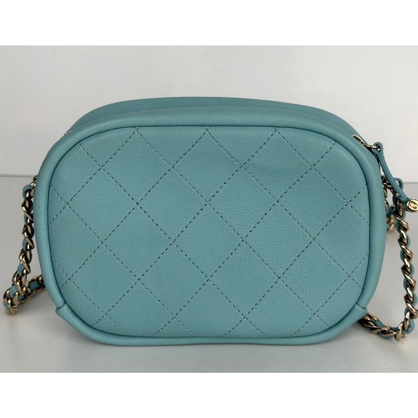 Chanel Casual Trip Camera Case Bag Small in Tiffany Blue Goatskin 2018-2019 D4
