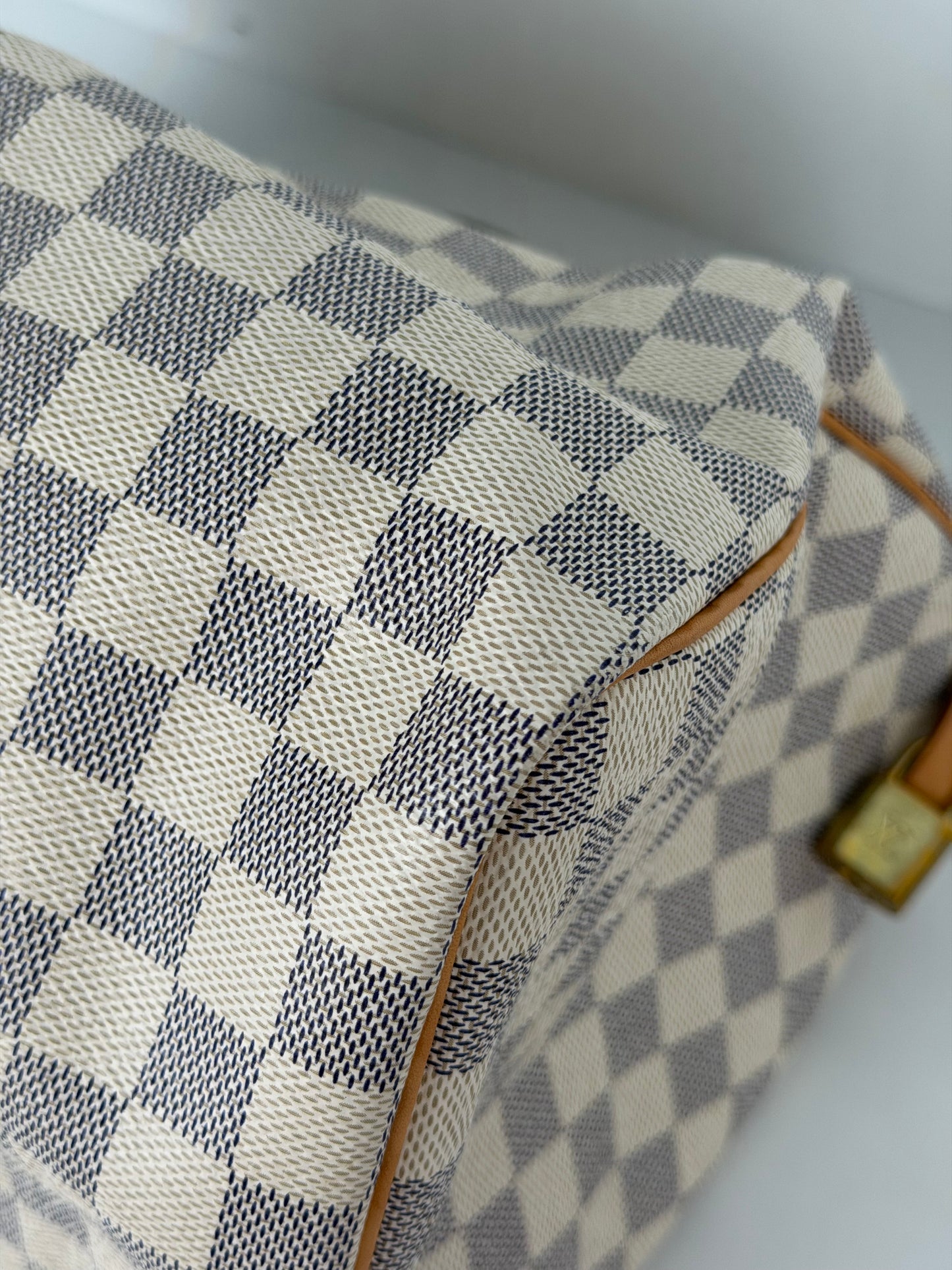 Louis Vuitton Speedy Handbag 35 in Damier Azur Coated Canvas 2016 YS