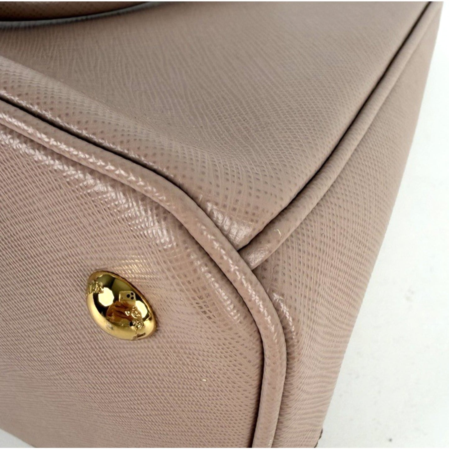 Prada Saffiano Lux Leather Galleria Tote Bag in Blush Pink Signature Logo S-05