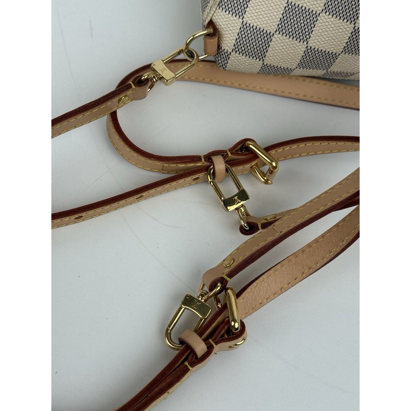 LOUIS VUITTON Damier Azur Sperone BB Backpack Ivory Canvas