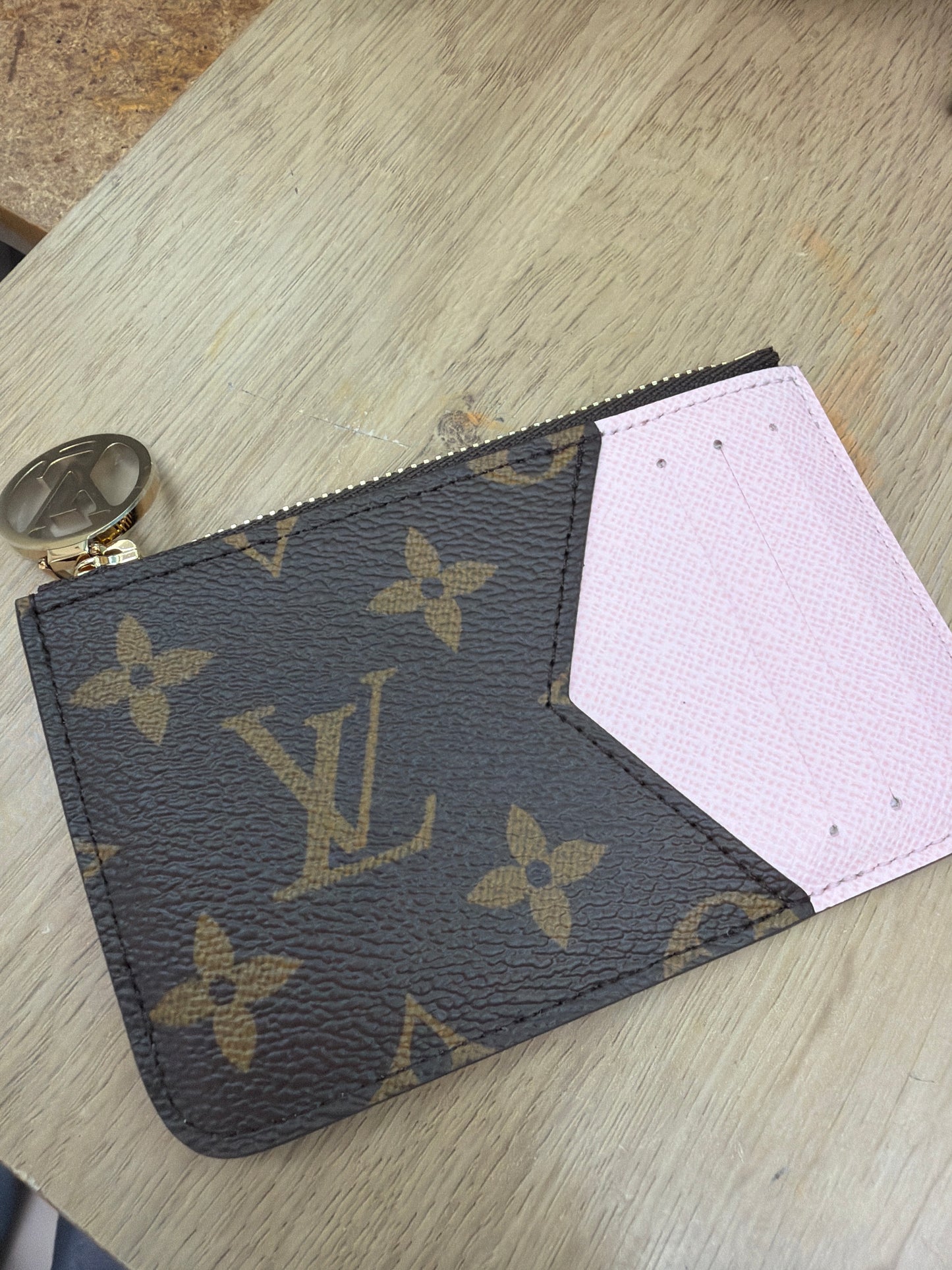 Louis Vuitton Monogram Card Holder / Zip Coin Case – Pink Interior
