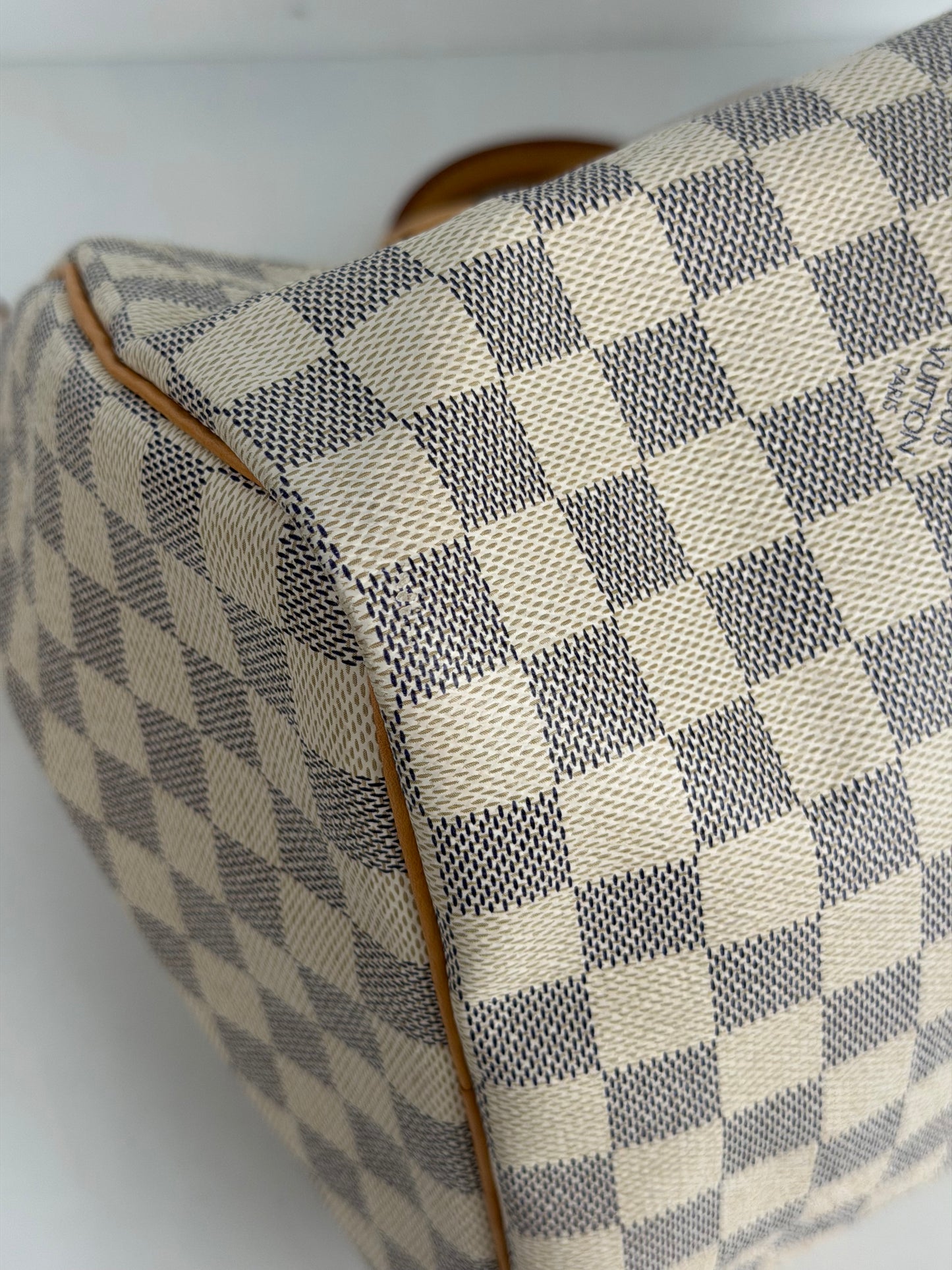 Louis Vuitton Speedy Handbag 35 in Damier Azur Coated Canvas 2016 YS
