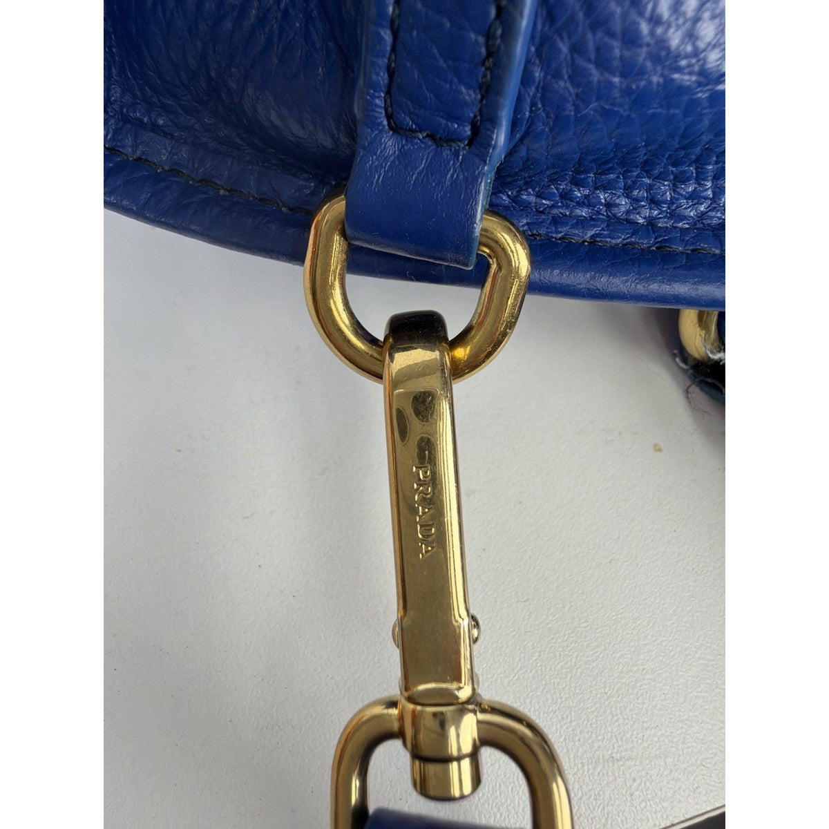 Prada Tessuto Convertible Small Tote Shoulder Bag in Blue Nylon&Saffiano S10