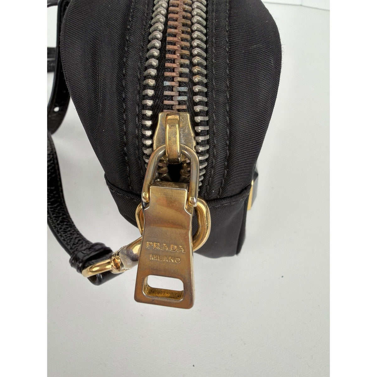 Prada Tessuto Pietre Jeweled Nylon Camera Crossbody Bag in Black Vintage S-06