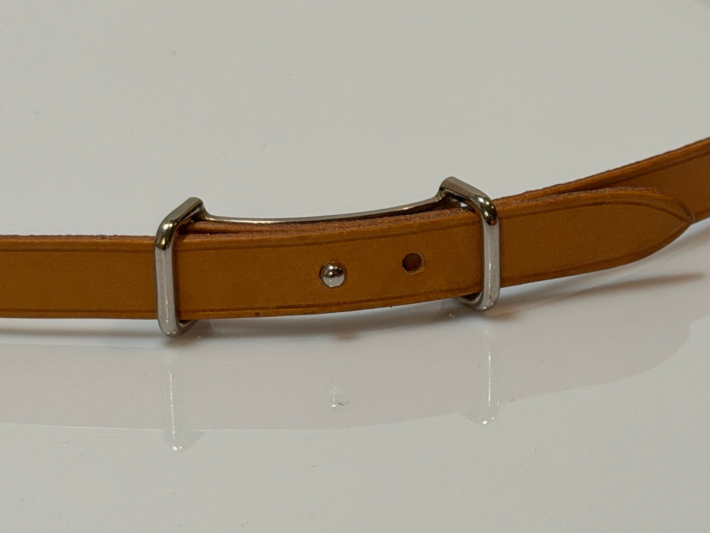 Hermes Slim Belt Natural Color Silver Tone Buckle