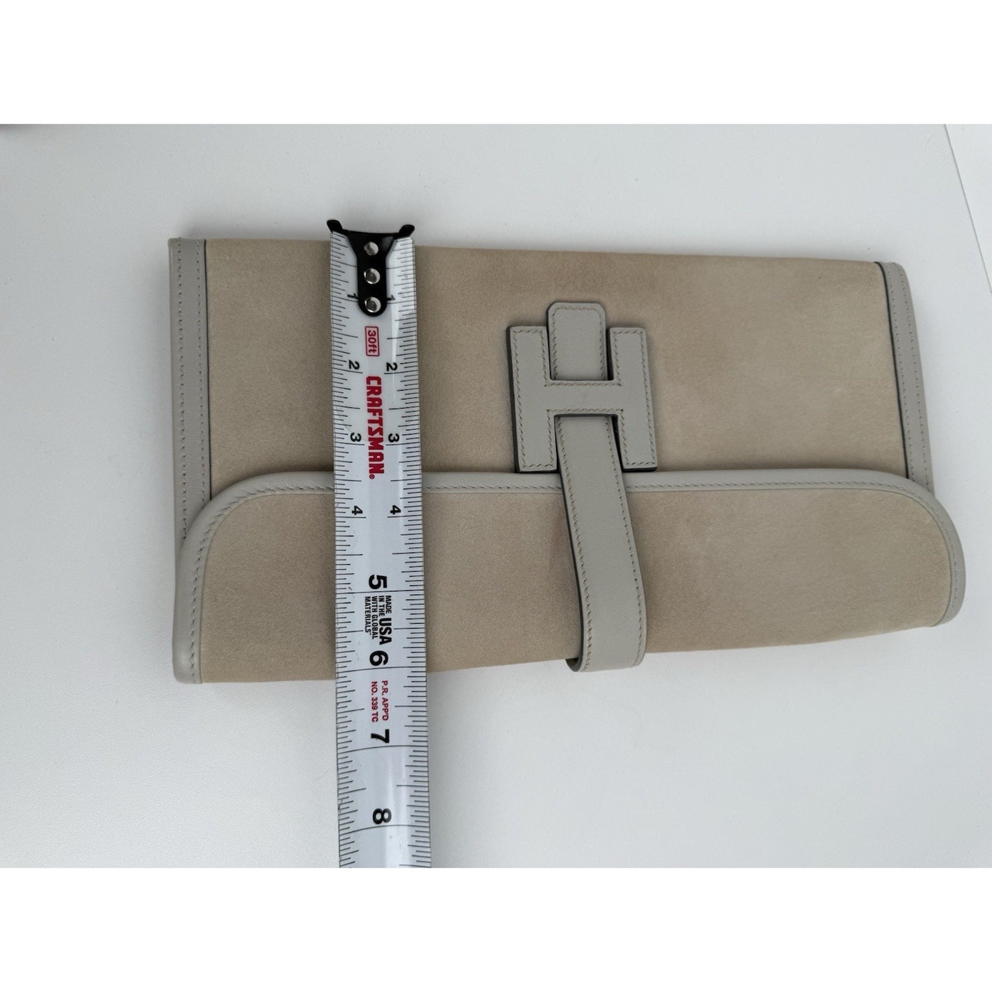 Hermes Jige Elan Clutch Swift 29 Beige Leather