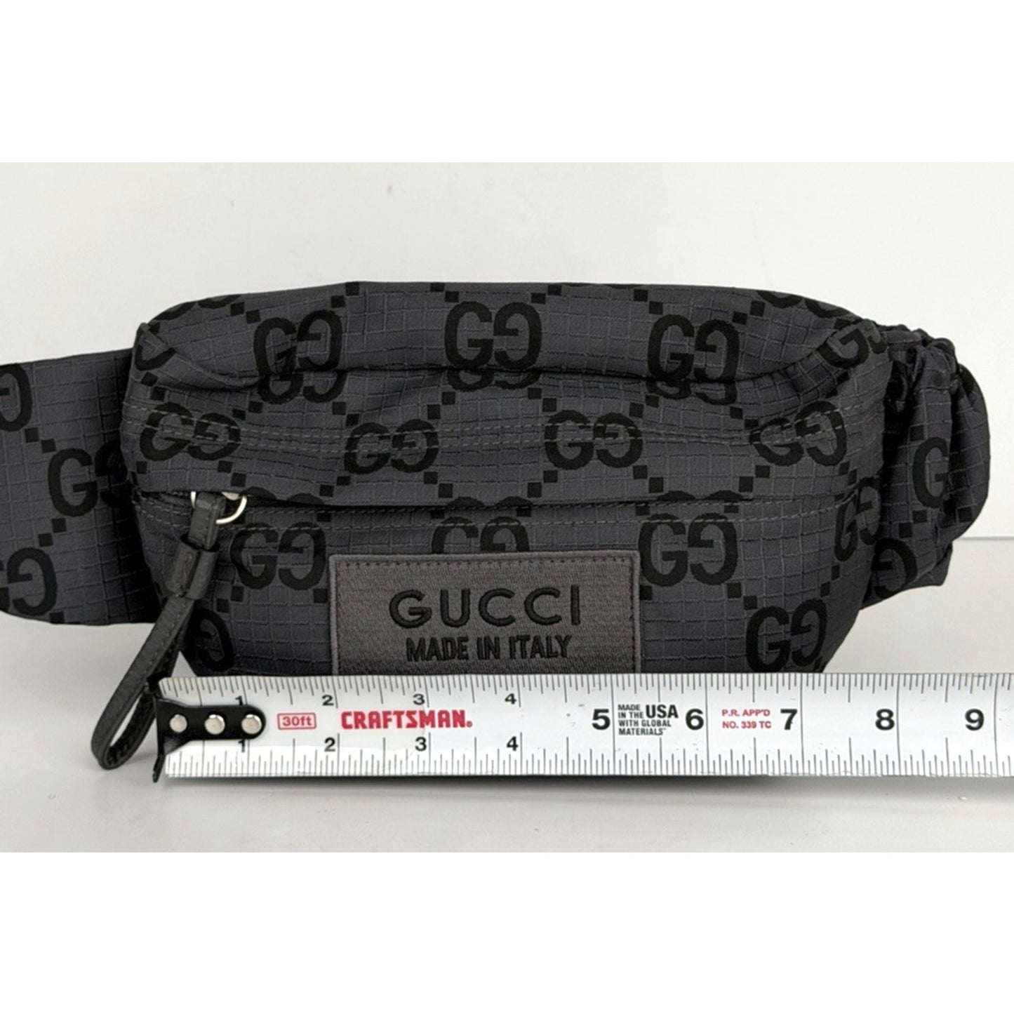 Gucci Belt Bag in Grey Ripstop GG Nylon and Leather for Men S17