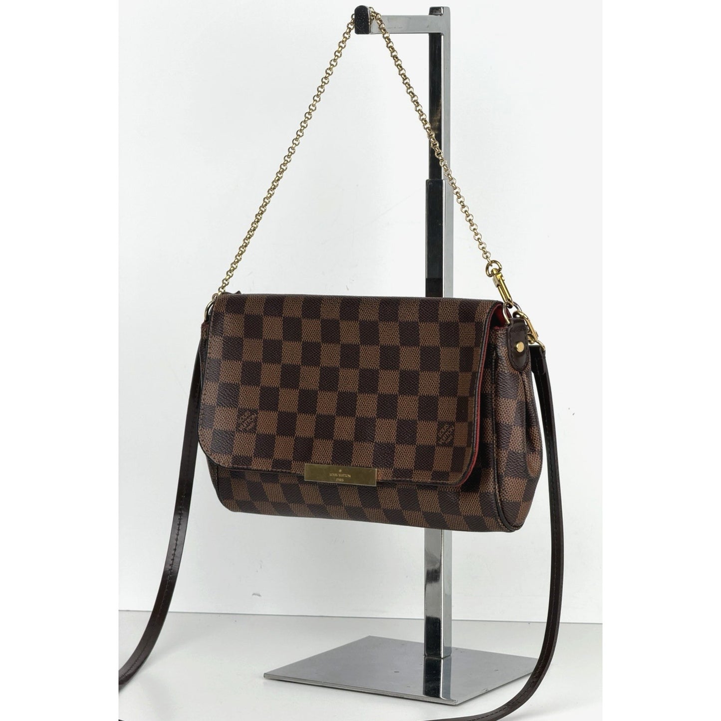 Louis Vuitton Favorite MM Shoulder Bag in Damier Ebene Coated Canvas 2015 S14