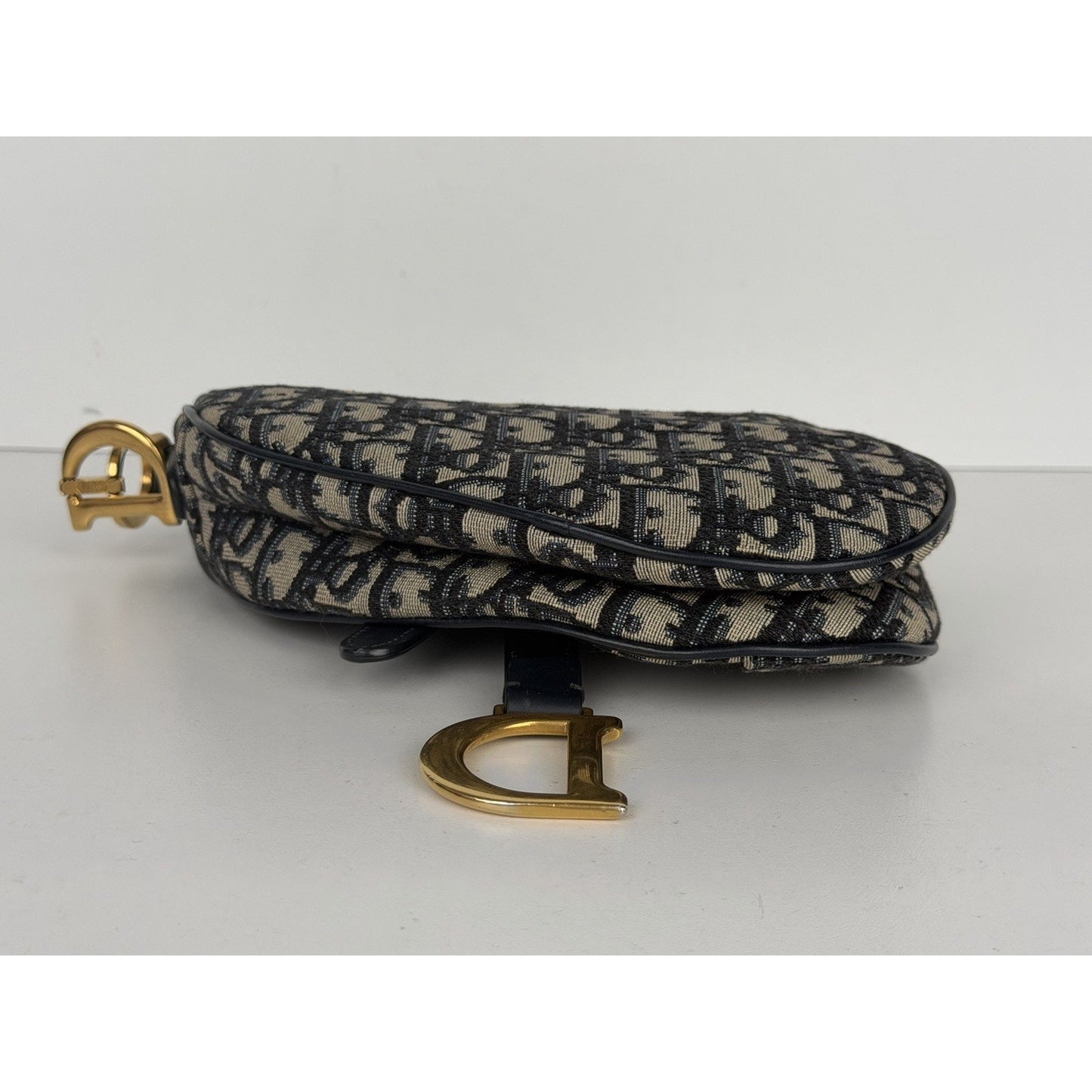 Dior Saddle Bag Mini in Blue Oblique Jacquard Canvas Gold-Tone Hardware 2019 E-8