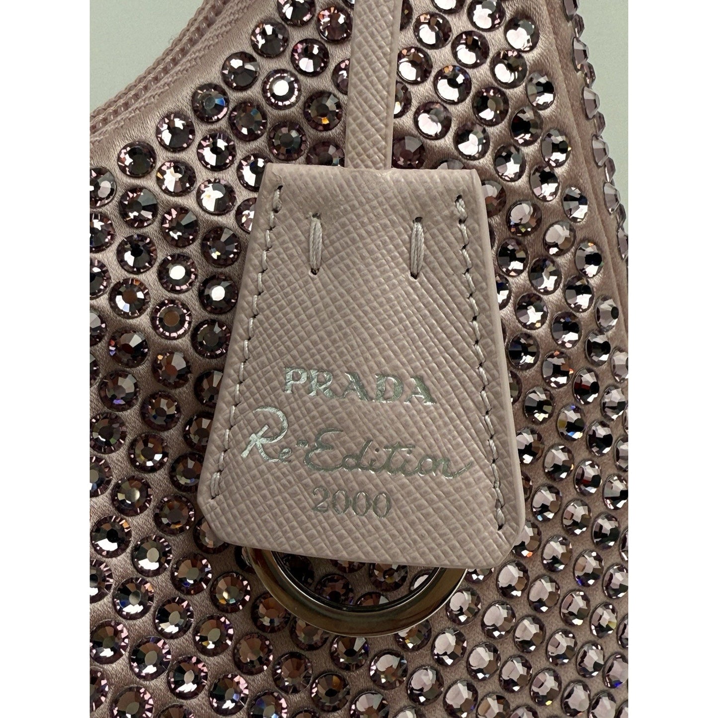 Prada Pink Crystal 2000 Re-Edition Hobo Handbag Satin Finish