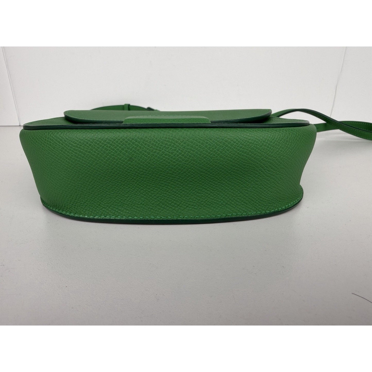 Celine by Phoebe Philo Trotteur Small Crossbody Bag in Grainy Green Leather S-08