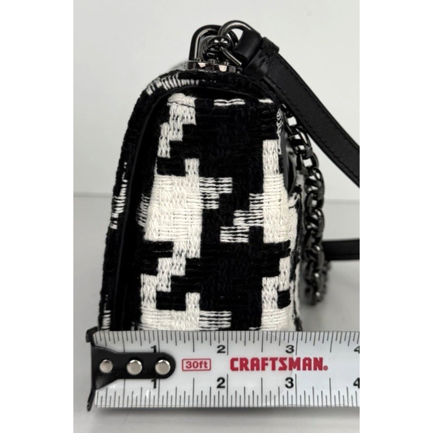 Dior Caro Small Bag in Black and White Macro Technical Canvas "CD" Clasp 2022 S