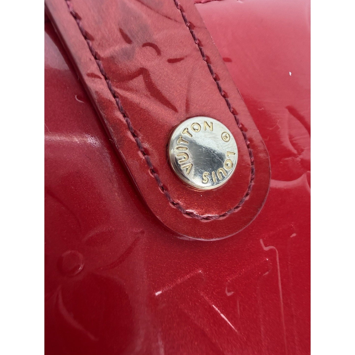 Louis Vuitton LV Monogram Vernis Patent Leather French Purse Wallet in Red 2007