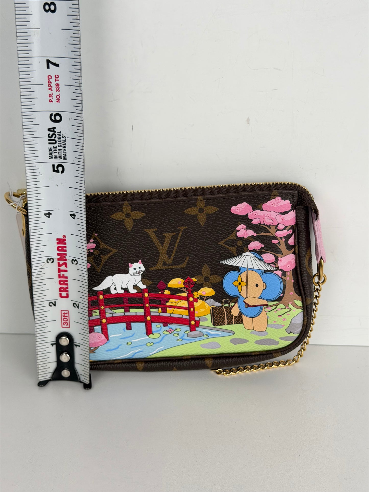 Louis Vuitton Christmas Animation Japanese Garden Mini Pochette Accessories Bag in LV Monogram Canvas 2021 YS-10